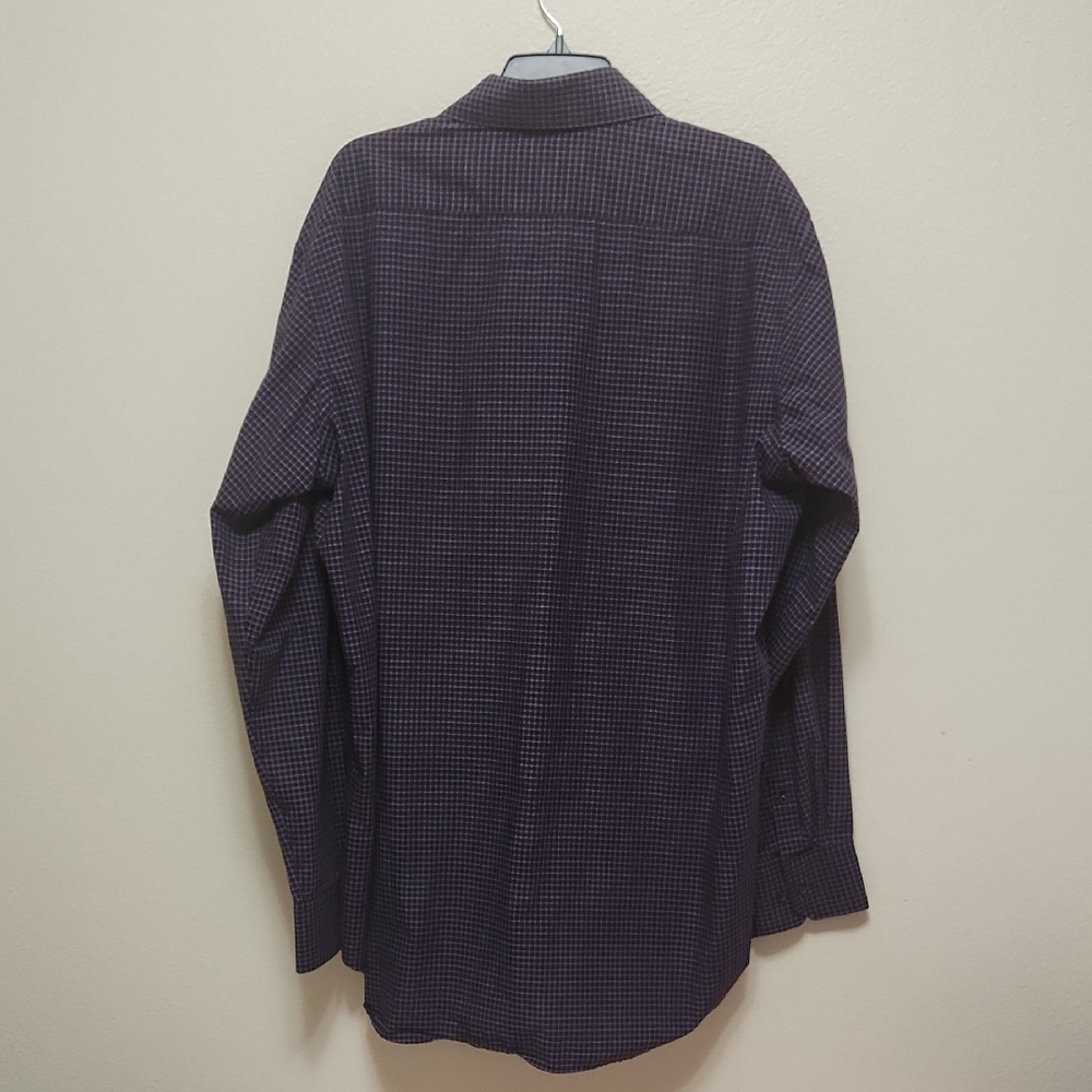 Christian Aujard Paris Purple Checkered Long Sleeve Button Down Men's Size 2XLT - Picture 5 of 15